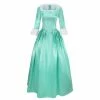 Auscosplay Hamilton Elizabeth Schuyle Cosplay Costume Green Dress Movie Costume