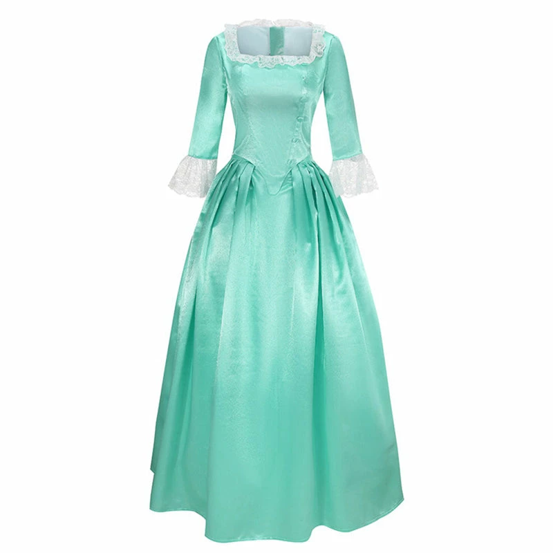 Auscosplay Hamilton Elizabeth Schuyle Cosplay Costume Green Dress Movie Costume 3 Auscosplay Hamilton Elizabeth Schuyle Cosplay Costume Green Dress Movie Costume