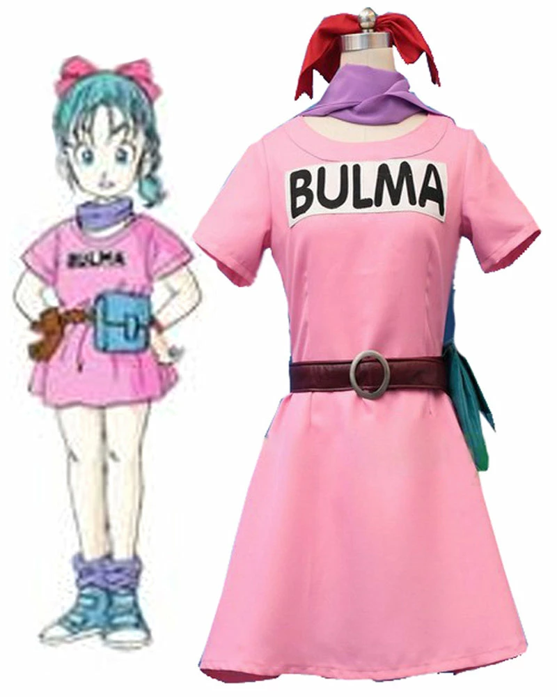 Auscosplay Anime Costume Dragon Ball Z Bulma Cosplay Costume Pink Dress 3 Auscosplay Anime Costume Dragon Ball Z Bulma Cosplay Costume Pink Dress
