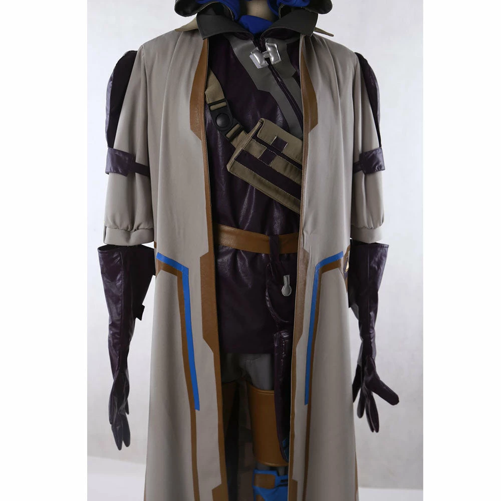 Auscosplay Movie Costume OW Ana Armor Battle Cosplay Costume Full Set 7 Auscosplay Movie Costume OW Ana Armor Battle Cosplay Costume Full Set