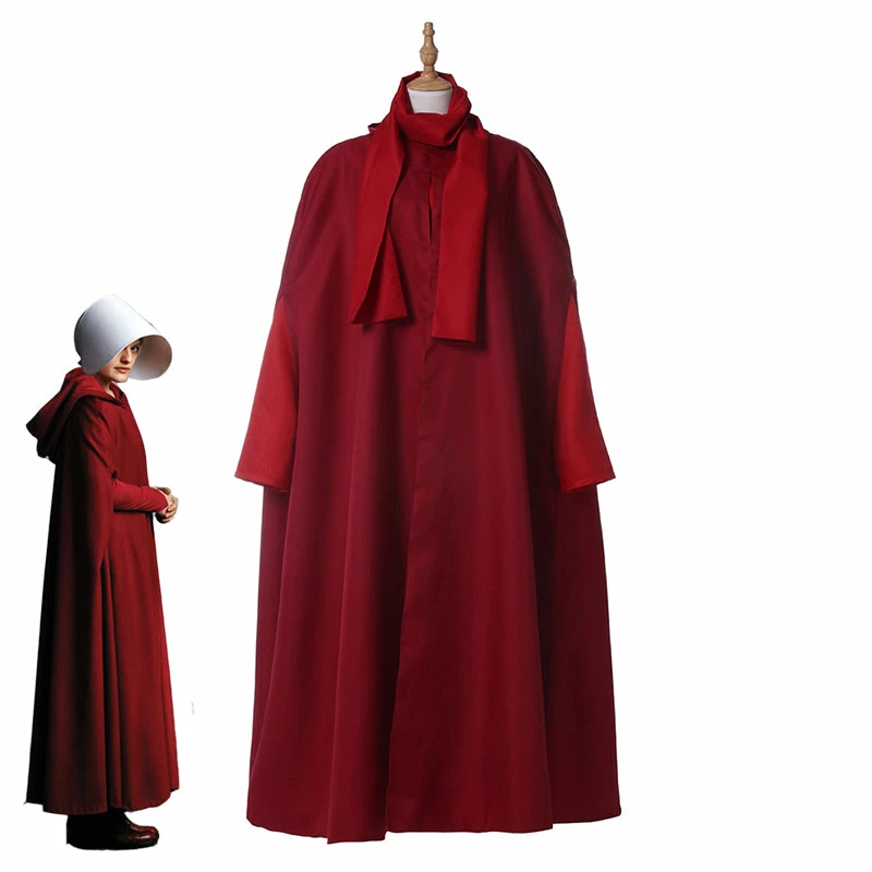 Auscosplay The Handmaid's Tale Costume Handmaid's Tale Dress Red Cape Cloak Robe 4 Auscosplay The Handmaid's Tale Costume Handmaid's Tale Dress Red Cape Cloak Robe