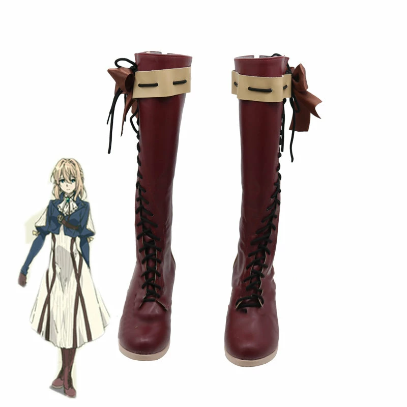 Auscosplay Violet Evergarden Cosplay Shoes Anime Women Boots 3 Auscosplay Violet Evergarden Cosplay Shoes Anime Women Boots