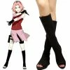 Auscosplay Naruto Costumes Naruto Shoes Ninja Shippuden Haruno Sasuke Uchiha Black Ninja Boots