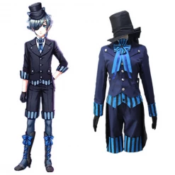 Auscosplay Anime Costume Black Butler Ciel Phantomhive Blue Uniform Cosplay Costume