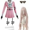 Auscosplay Danganronpa V3 Miu Iruma Cosplay Costume Pink Dress