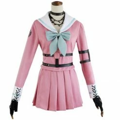 Auscosplay Danganronpa V3 Miu Iruma Cosplay Costume Pink Dress