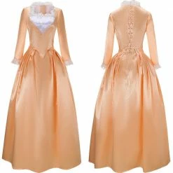 Auscosplay Hamilton Angelica Dance Orange Cosplay Costume Dress