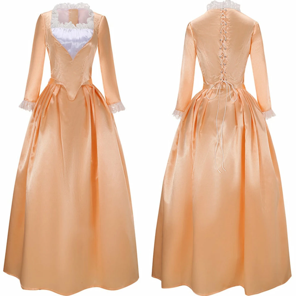Auscosplay Hamilton Angelica Dance Orange Cosplay Costume Dress 3 Auscosplay Hamilton Angelica Dance Orange Cosplay Costume Dress