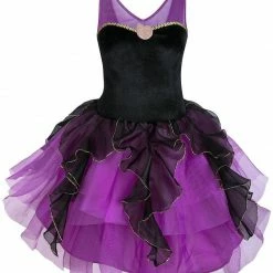 Auscosplay Little Mermaid Ursula Purple Princess Dress Cosplay Costume