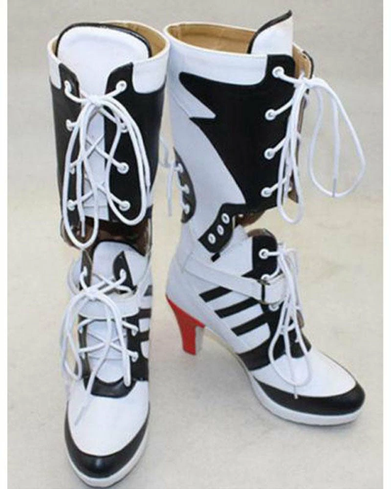 Auscosplay Suicide Squad Harley Quinn Cosplay Boots/Shoes Custom Made 4 Auscosplay Suicide Squad Harley Quinn Cosplay Boots/Shoes Custom Made