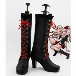 Auscosplay Dangan Ronpa Junko Enoshima High Heel Cosplay Shoes Women Boots