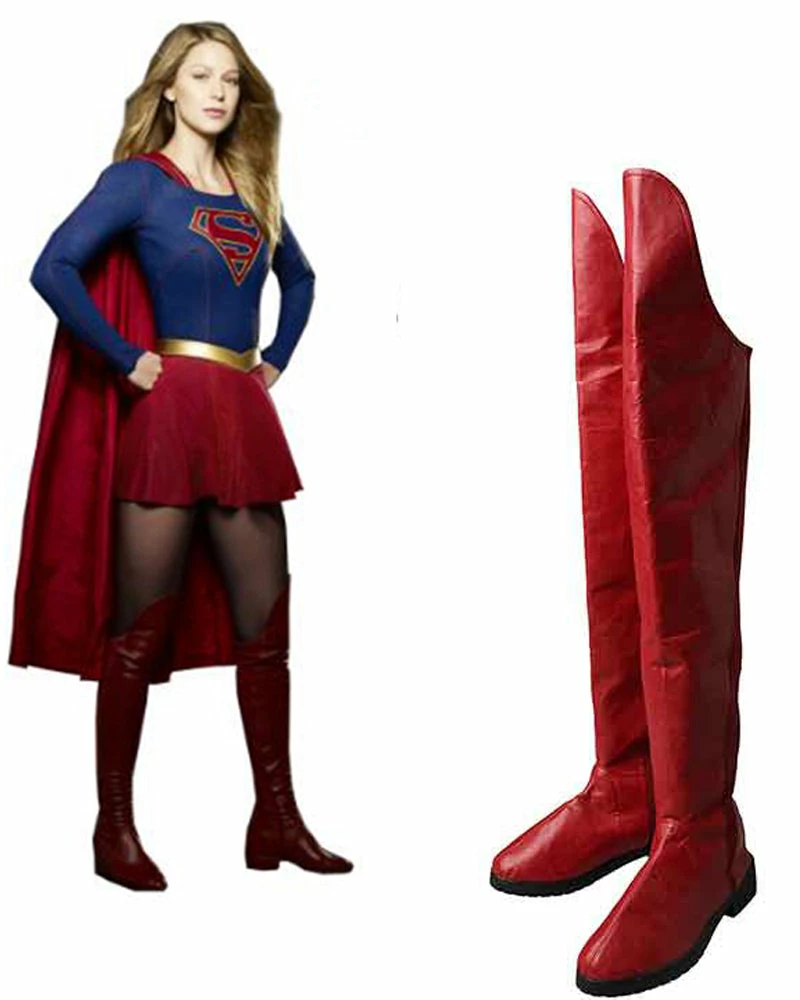 Auscosplay Cosplay Shoes Supergirl Cosplay Boots Kara Zor-El Danvers Boots Red Shoes 3 Auscosplay Cosplay Shoes Supergirl Cosplay Boots Kara Zor-El Danvers Boots Red Shoes