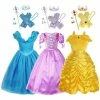 Auscosplay Movie Costume Kids Princess Dress Up Cosplay Costume For Girls (Belle/Rapunzel/Cinderella) 2 Auscosplay Movie Costume Kids Princess Dress Up Cosplay Costume For Girls (Belle/Rapunzel/Cinderella)