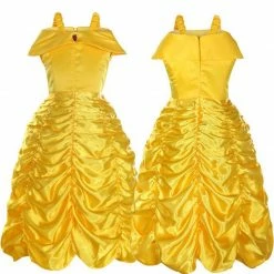 Auscosplay Movie Costume Kids Princess Dress Up Cosplay Costume For Girls (Belle/Rapunzel/Cinderella)