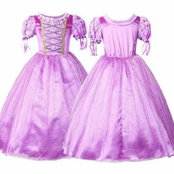 Auscosplay Movie Costume Kids Princess Dress Up Cosplay Costume For Girls (Belle/Rapunzel/Cinderella)