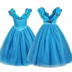 Auscosplay Movie Costume Kids Princess Dress Up Cosplay Costume For Girls (Belle/Rapunzel/Cinderella)