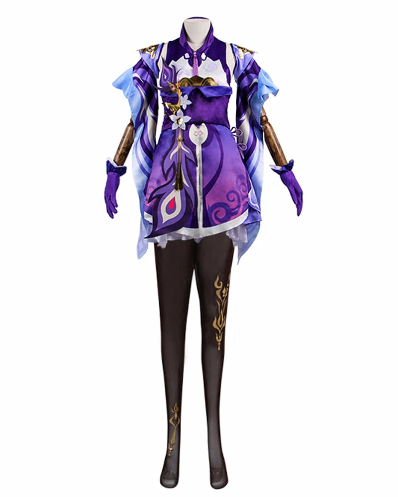 Auscosplay Genshin Impact Keqing Cosplay Costume Dress Genshin Impact Cosplay 3 Auscosplay Genshin Impact Keqing Cosplay Costume Dress Genshin Impact Cosplay