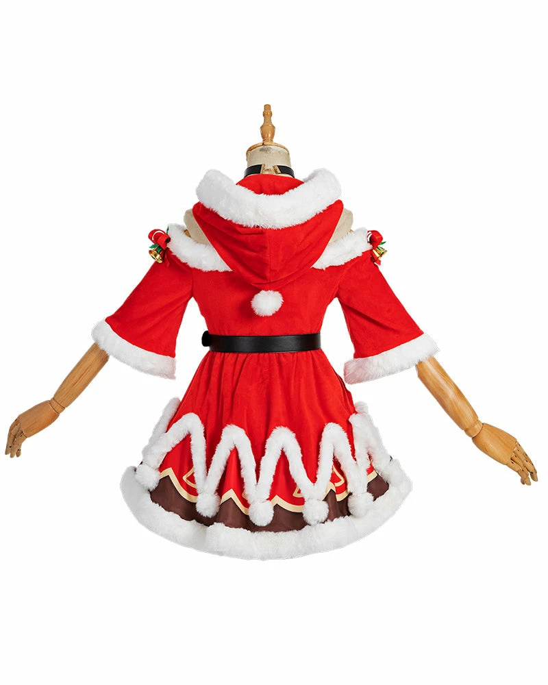 Auscosplay Genshin Impact Barbara Christmas Cosplay Costume Dress 4 Auscosplay Genshin Impact Barbara Christmas Cosplay Costume Dress