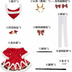 Auscosplay Genshin Impact Barbara Christmas Cosplay Costume Dress 9 Auscosplay Genshin Impact Barbara Christmas Cosplay Costume Dress