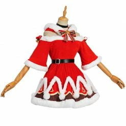 Auscosplay Genshin Impact Barbara Christmas Cosplay Costume Dress 10 Auscosplay Genshin Impact Barbara Christmas Cosplay Costume Dress