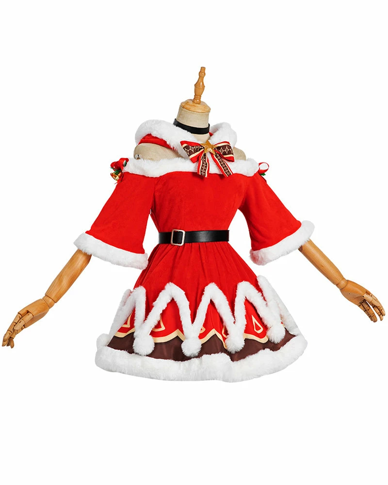 Auscosplay Genshin Impact Barbara Christmas Cosplay Costume Dress 6 Auscosplay Genshin Impact Barbara Christmas Cosplay Costume Dress
