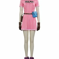 Auscosplay Dragon Ball Z Bulma Pink Dress Cosplay Costume