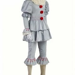 Auscosplay The It Clown Pennywise Cosplay Costume Outfit Stephen King's It 14 Auscosplay The It Clown Pennywise Cosplay Costume Outfit Stephen King's It
