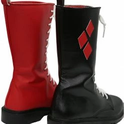 Auscosplay Harley Quinn Costumes Batman Harley Quinn Cosplay Shoes Arkham Knight Cosplay Boots