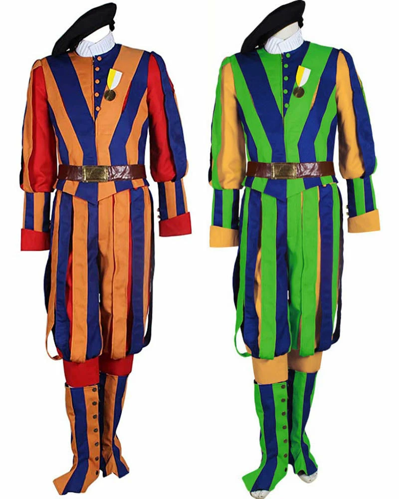 Auscosplay Switzerland Soldiers Costume Swiss Guard Uniform For Adult Men 3 Auscosplay Switzerland Soldiers Costume Swiss Guard Uniform For Adult Men