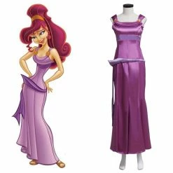 Auscosplay Hercules Megara Purple Dress Cosplay Costume