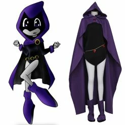Auscosplay Teen Titans Raven Cosplay Costume Women Outfit