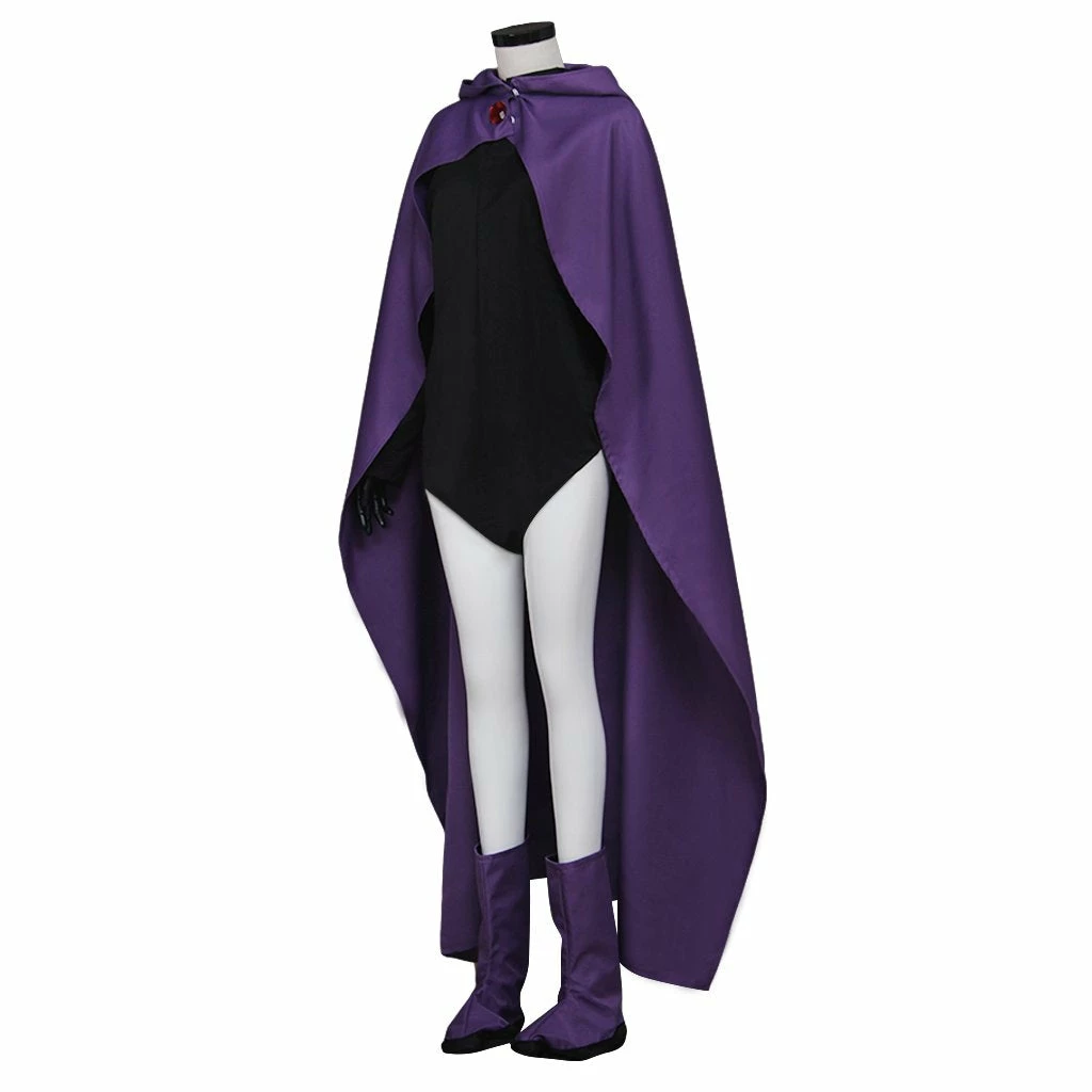 Auscosplay Teen Titans Raven Cosplay Costume Women Outfit 4 Auscosplay Teen Titans Raven Cosplay Costume Women Outfit