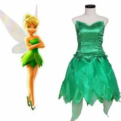Auscosplay Peter Pan Tinker Bell Princess Cosplay Costume Dress