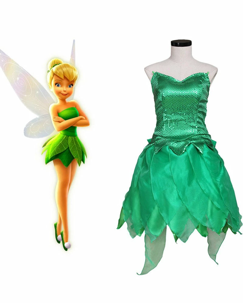 Auscosplay Peter Pan Tinker Bell Princess Cosplay Costume Dress 3 Auscosplay Peter Pan Tinker Bell Princess Cosplay Costume Dress