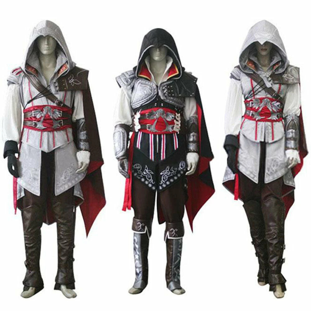 Auscosplay Assassin's Creed 2 Costume Ezio Auditore Cosplay Outfit 3 Auscosplay Assassin's Creed 2 Costume Ezio Auditore Cosplay Outfit