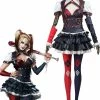 Auscosplay Arkham Knight Harley Quinn Asylum City Dark Outfit Cosplay Costume Movie Costume