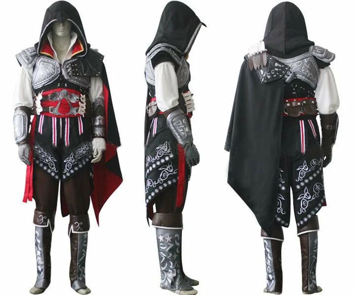 Auscosplay Assassin's Creed 2 Costume Ezio Auditore Cosplay Outfit 4 Auscosplay Assassin's Creed 2 Costume Ezio Auditore Cosplay Outfit