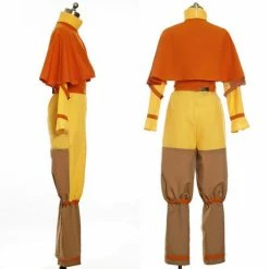 Auscosplay Anime Costume Avatar Aang Cosplay Costume Yellow Jumpsuit