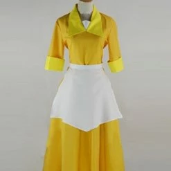 Auscosplay Prince & Princess Costume The Princess And The Frog Tiana Yellow Dress Cosplay Costume