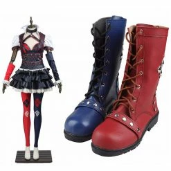 Auscosplay Arkham Knight Harley Quinn Asylum City Dark Outfit Cosplay Costume Movie Costume