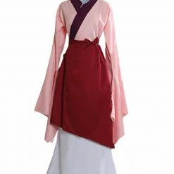 Auscosplay Princess Hua Mulan Pink Hanfu Cosplay Costume Prince & Princess Costume
