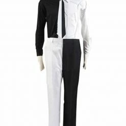 Auscosplay Harvey Dent Aka Two-Face Black & White Tuxedo Cosplay Costume Movie Costume