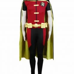 Auscosplay Batman Young Justice Red Jumpsuits Robin Cosplay Costume