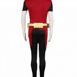 Auscosplay Batman Young Justice Red Jumpsuits Robin Cosplay Costume