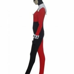 Auscosplay Movie Costume Batman Harley Quinn Red And Black Jumpsuit Cosplay Costume