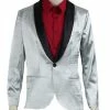Auscosplay Movie Costume Suicide Squad Joker Jacket Jared Leto Psychos Killers Silver Coat