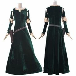 Auscosplay The Brave Princess Merida Cosplay Costume Velvet Dress For Adults