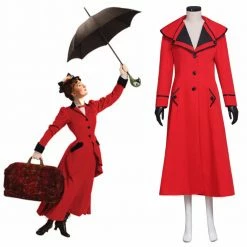 Auscosplay Mary Poppins Cosplay Costume Coat