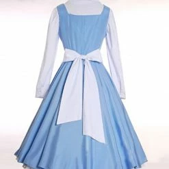 Auscosplay Adult Belle Peasant Costume Maid Cosplay Dress