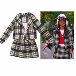 Auscosplay Clueless Dionne Cosplay Costume Tartan Dress Movie Costume